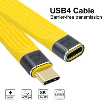USB C Extension Cable 40Gbps with 100W Charging 8K@60Hz Compatible Thunderbolt