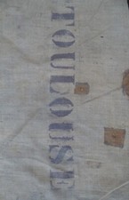 ancien sac toile de jute Toulouse / bien lire le descriptif svp