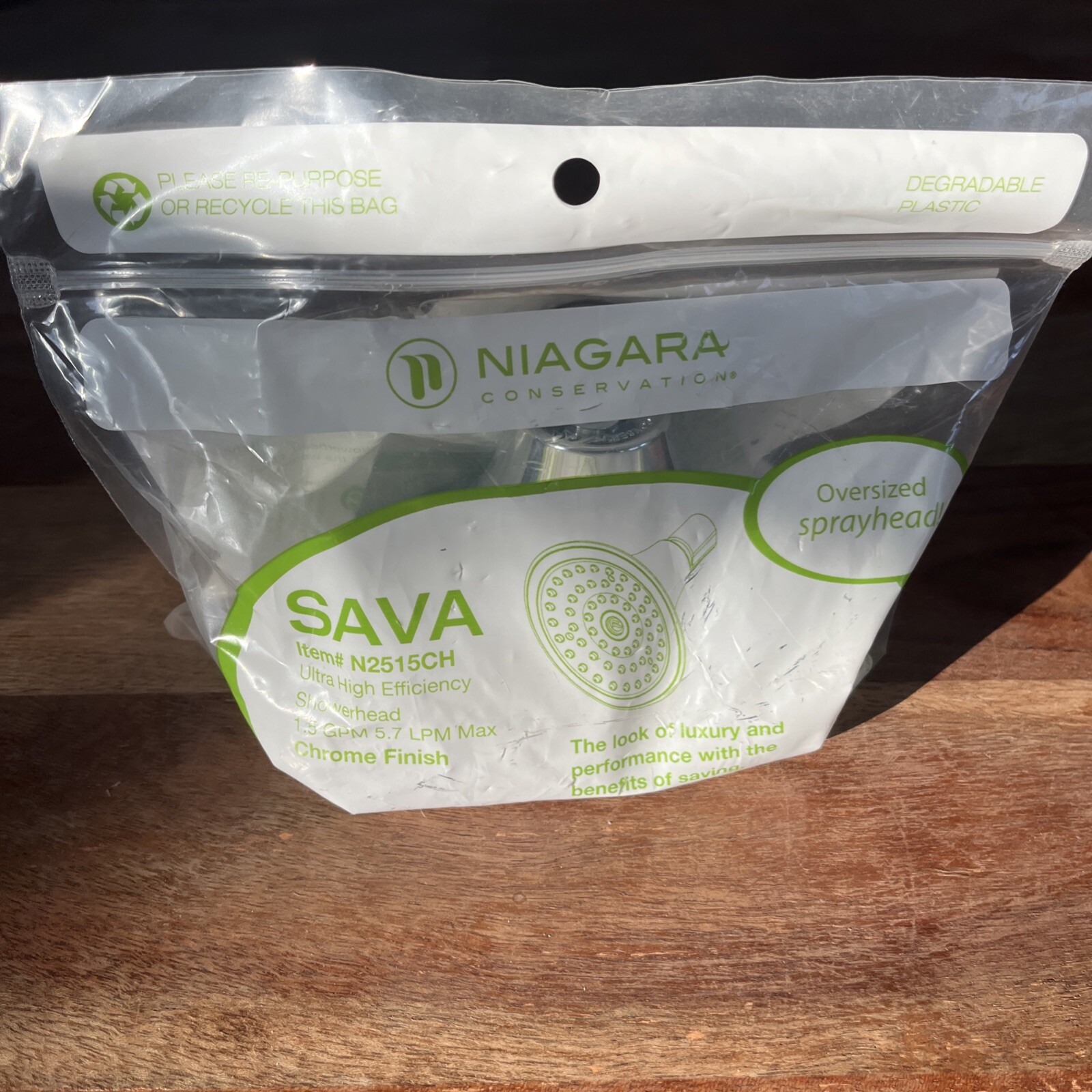 BRAND NEW!! Niagara Sava N2515CH Chrome Ultra High Efficiency Showerhead 1.5GPM