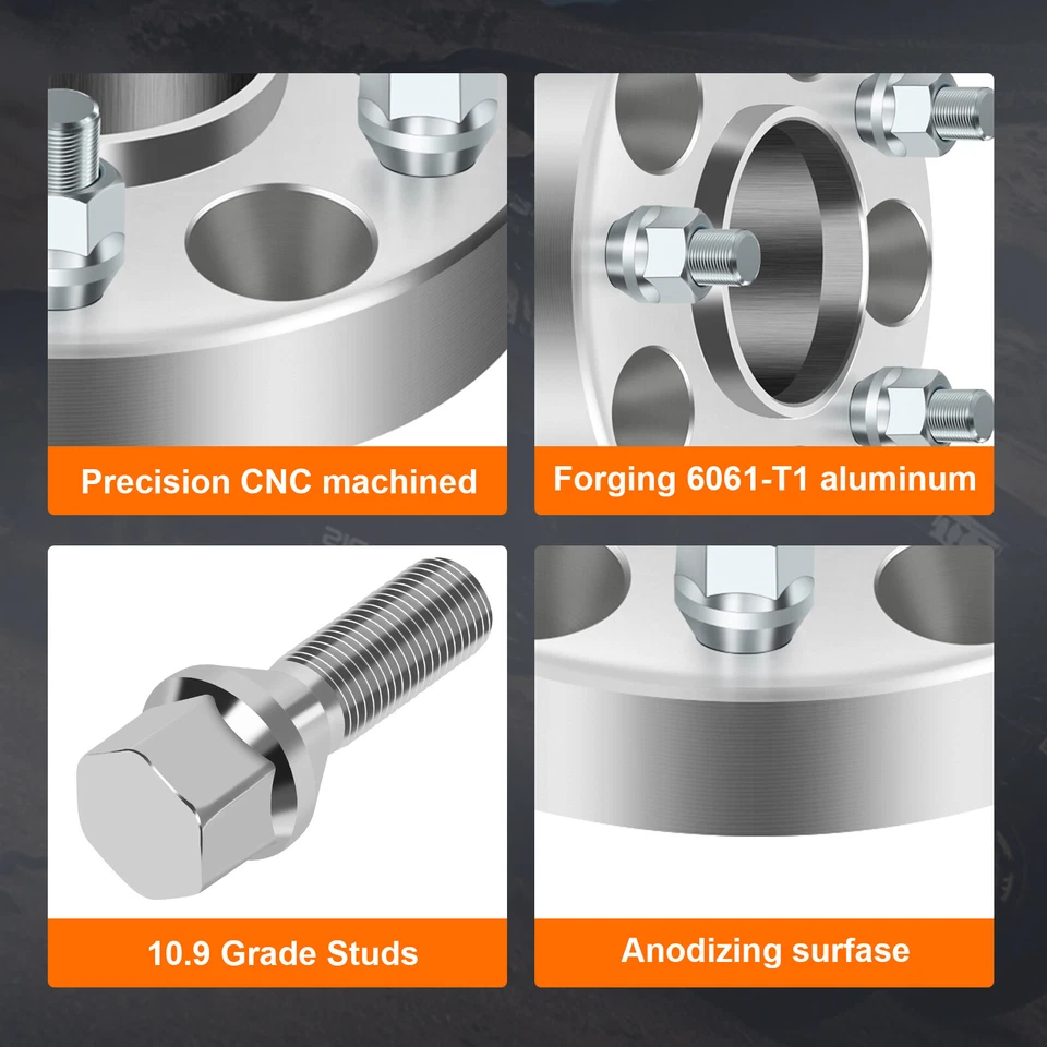 4 piezas espaciadores de rueda centrados en el cubo de 1" 5x4,5 para Nissan 350Z 370Z 300ZX 240SX 25 mm Foto 3 de 4