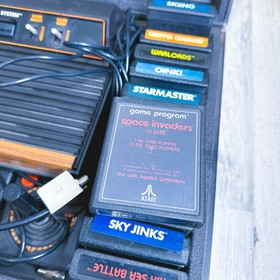 Atari 2600 Model No. CX2600A 4 Switch Console Bundle W/ Rare Hard Case And Games