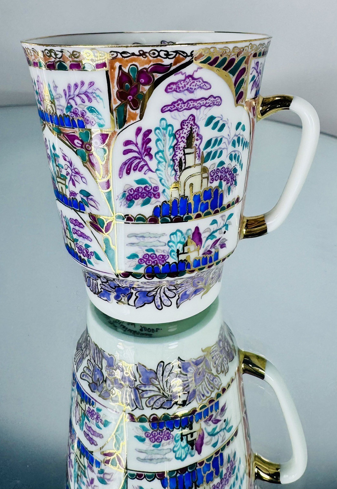 Rare Lomonosov Epresso Cup & Saucer "Tender Landscapes" (A) Mint Cond. Signed