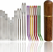 26Pcs Yarn Needle Set With Wood Needle Box Large Eye Sewing Needles Embroidery