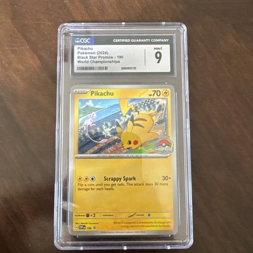 Pikachu 2024 World Championships Black Star Promo 190 - CGC Graded Mint 9