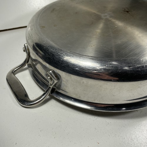 All-Clad Stainless Steel 3 Qt. Skillet 11" Sauce Fry Pan Helper Handle NO Lid - Picture 6 of 23