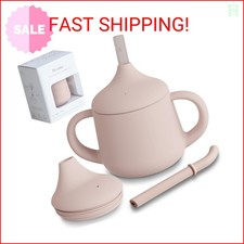 Moonkie Silicone Baby Sippy Cups  3 Stages Training Cup Straw Cup for Infants T