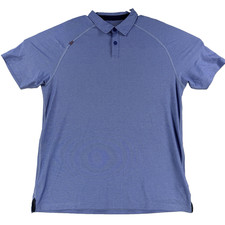 Mens Rhone Delta Pique Polo Shirt Performance Short Sleeve Blue Size L 101346