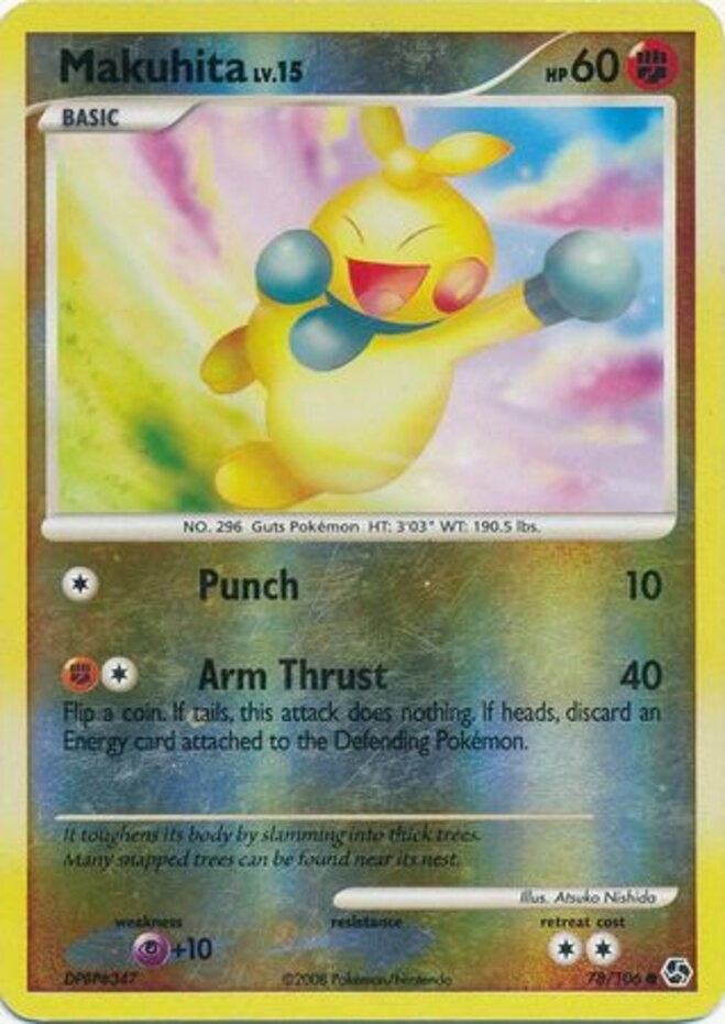 Makuhita - 78/106 - Common - Reverse Holo DMG, English Pokemon Great Encounters