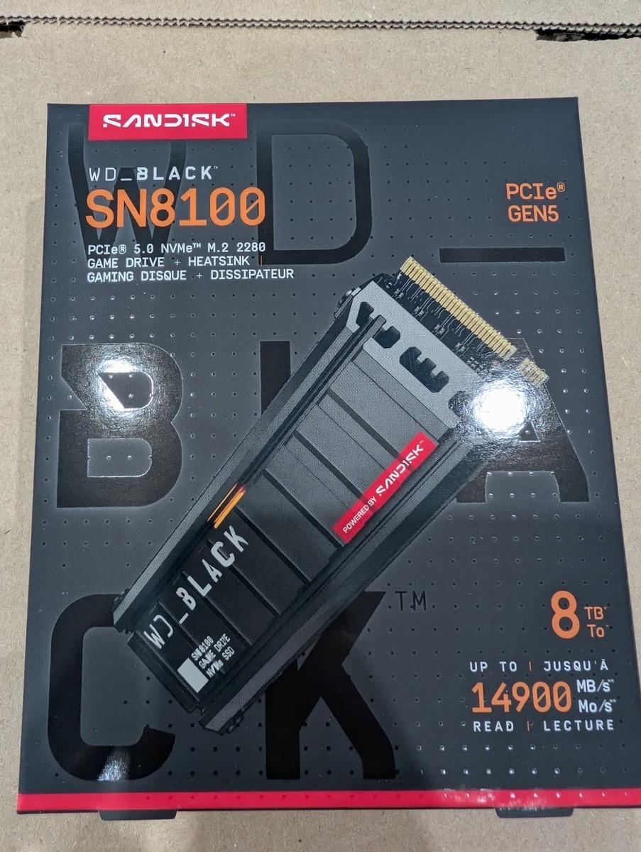WD_BLACK SN8100 8TB NVMe SSD w/ Heatsink PCIe Gen5 M.2 2280