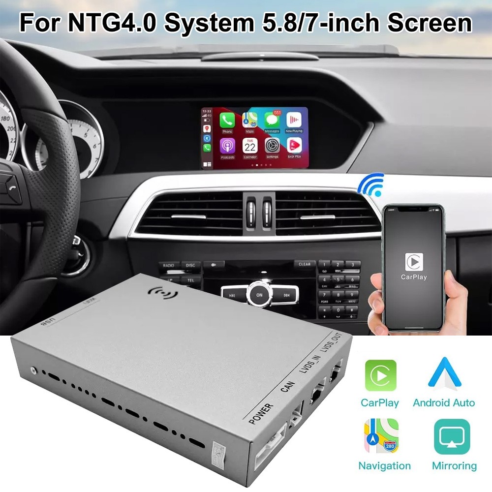 Wireless Carplay Android Auto Module Unit For Benz NTG 4.0 A/B/C/E GLA GLK SLK