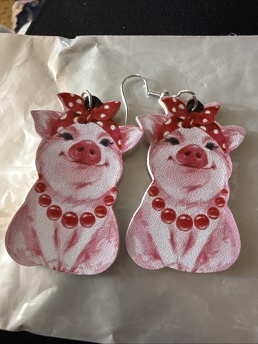 Novelty Earrings - CHICKENS, COWS, PIGS, BUNNIES(all New) Take Your Pick - Picture 5 of 9