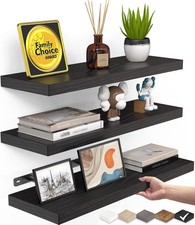 BAYKA Floating Shelves for Wall, Wall Mounted Rustic Wood Shelves for Bathroom