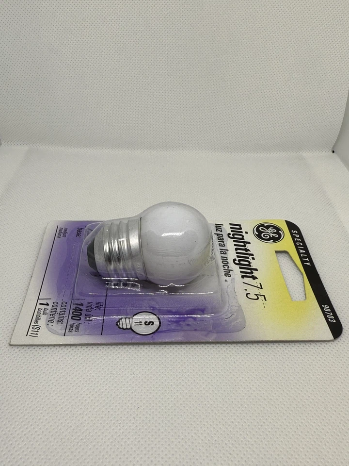 GE Specialty 90703 Nightlight Bulb S11, 7.5W Medium Base, White 120 Volts New - Image 3 of 4