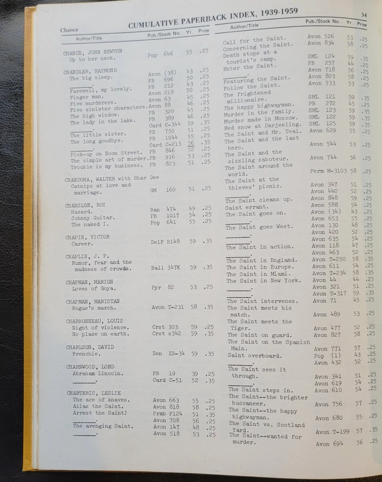 Cumulative Paperback Index 1939-1959 A Bibliographic Guide Reginald BIBLE OF PBs - Image 4 of 4