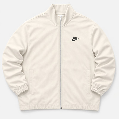 Nike Sportswear Club Mens Classic Knit Full-Zip Cotton Jacket White Sail Large