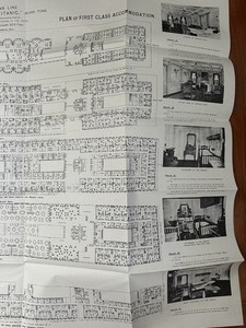 THE RMS TITANIC FIRST CLASS ACCCOMODATION DECK/FLOOR PLAN WHITE STAR RARE