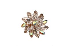 Large Crystal Rhinestone Stretch Flower Ring
