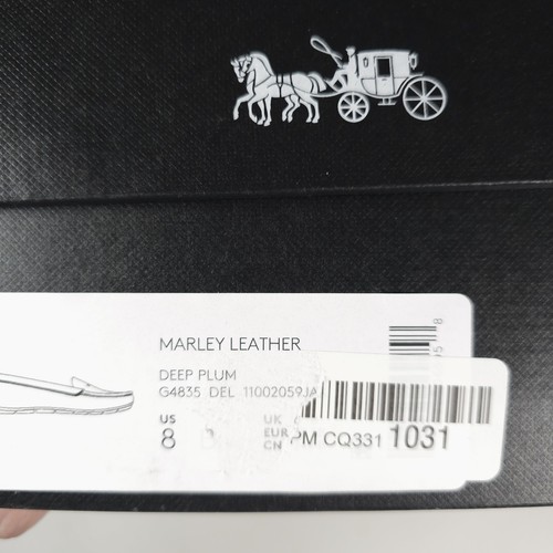 Mocasín COACH Marley Driver Ciruela Profunda Cuero Guijarro NUEVO EN CAJA 8 B - Imagen 8 de 9