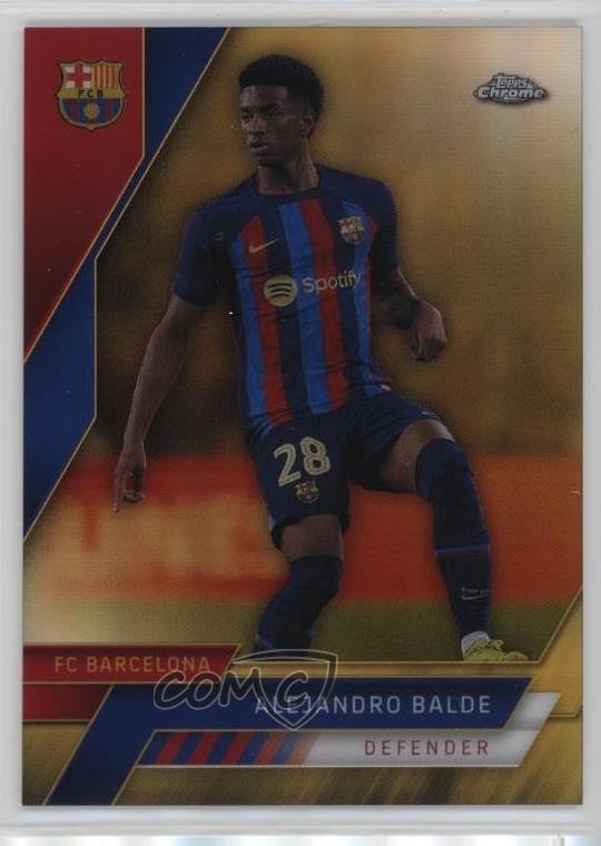 2022-23 Topps Chrome FC Barcelona Gold Refractor 35/50 Alejandro Balde #80 0i7g