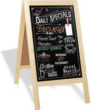 Wooden A-Frame Sign with Eraser  Chalk - 40 X 20 Inches Magnetic Sidewalk Chalk