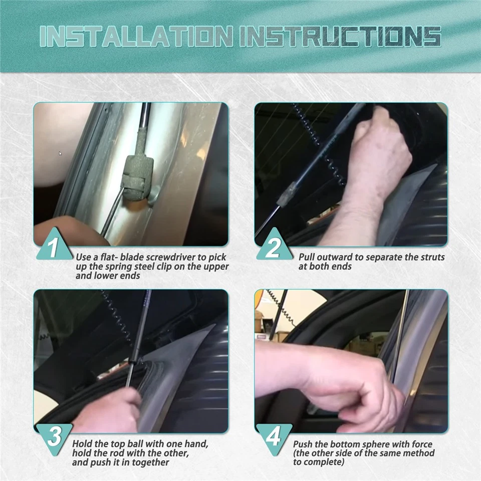 For Cadillac Escalade 2000-2006 Vehicle Rear Window Glass Gas Struts Shock 2PC - Image 3 of 4