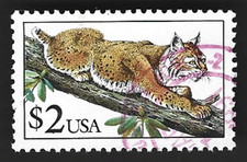 Sc# 2482 $2 BOBCAT - Flora and Fauna Series with a Red Violet CDS cancel (A-10)