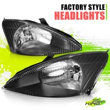Factory Style Halogen Headlights For Ford Focus 03-04 Black Clear Leftright