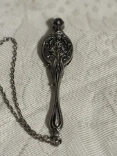 ANTIQUE 1890s Krementz Art Nouveau Lady STERLING Lorgnette Folding Opera GLASSES