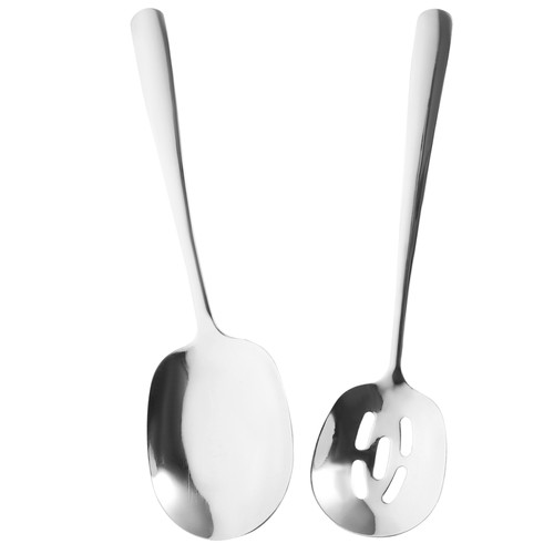 Cuchara de aguas residuales para platos extendidos de 2 piezas cucharas para servir de metal utensilios de uso diario - Imagen 4 de 12