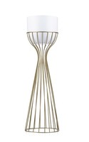 Howhomely BlumenstäNder Metall ÜBertopf Weiß Gold Rund Draht BlumensäUle 68Cm