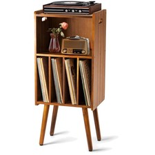 Acacia Wood Turntable Stand - 3 Tier LP Storage