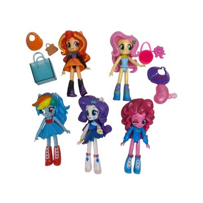 Lot of 5 My Little Pony Equestria Girls Mini Dolls 5'' plus Accessories