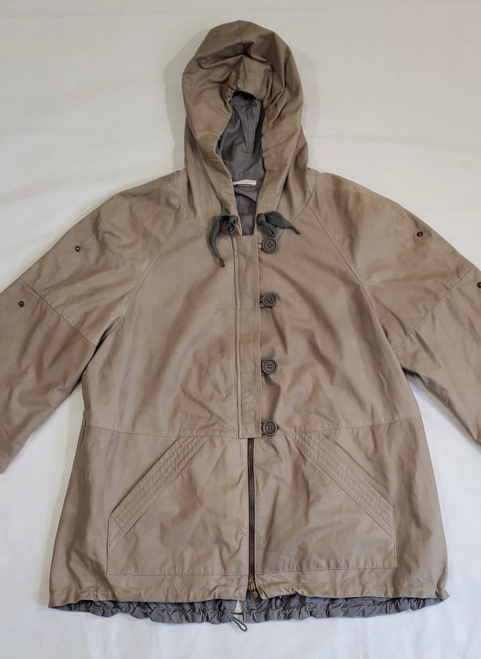 Brunello Cucinelli Cuero Recortado Linda Chaqueta Ligera y Suave Mujer Talla 48 Foto 2 de 4