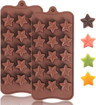 Small Star Silicone Molds, 15 Cavities Star Chocolate Molds for