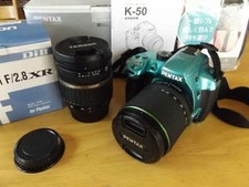 Rare Mint Color PENTAX K-50 DSLR Camera with 2 Lenses Tamron and WR Lens Set