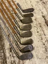 Vintage Custom Built Golf Club Set 7 Clubs Putter Head Hickory Steel