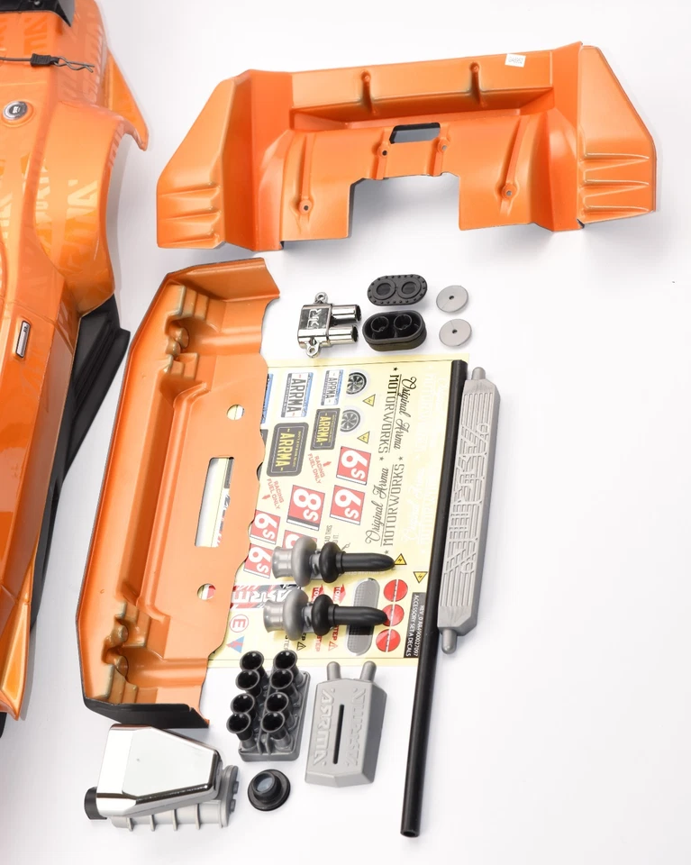 Arrma FELONY 6s - Body Shell (ORANGE Resto-Mod muscle Street Bash ARA7617V2 - Image 3 of 4