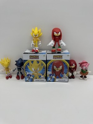 Sonic The Hedgehog Figures Lot Jakks SEGA Super Sonic Knuckles Metal Amy