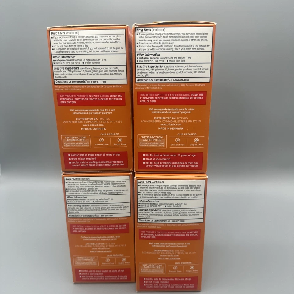 Goma de nicotina Rite Aid recubierta sabor fruta 4 mg 100 un. cada una X 4 cajas caducan 4/26 Foto 2 de 4