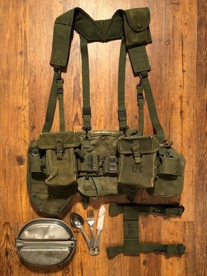 Vietnam US Army M1956 Belt, Suspenders, Buttpack, Pouches, Canteen