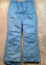 VTG 70s Powder Blue Ski Pants Sz Medium Unbranded Talon Zipper REPAIRED STAINS