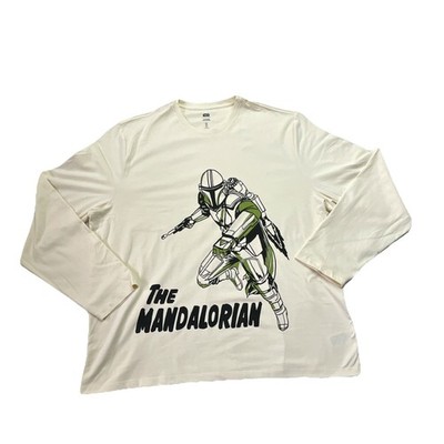 Amazon Essentials Star Wars The Mandalorian White Men's Long Sleeve T-Shirt XXL