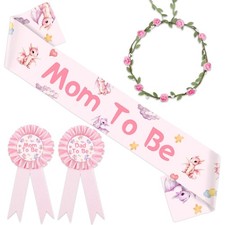 Dragon Baby Shower Decorations, Pink Mom to Be Sash Mom and Dad to Be Tinplat...