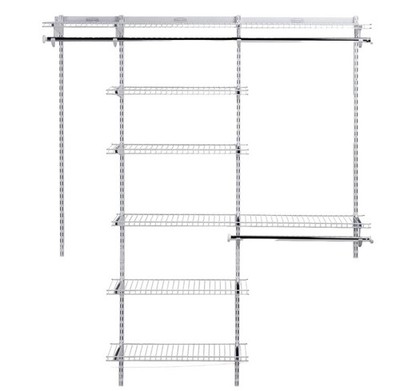Rubbermaid Configurations 3-6 Feet Custom DIY Closet Organizer Deluxe Kit, White