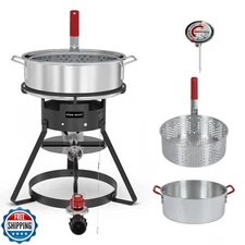 Fire Riot 10QT Outdoor Fish Fryer Kit – Heavy-Duty Aluminum Pot, 
