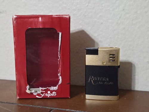 Vintage Scripto Riviera Las Vegas Piezo Electric Butane Lighter W/Box