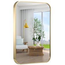 22x30 Inch Bathroom Mirror for Wall,Gold Framed Rectangle Mirror with Rounded...