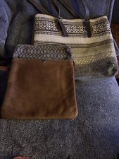2 Myra Bags Upcycled Canvas Leather , New Without Tags