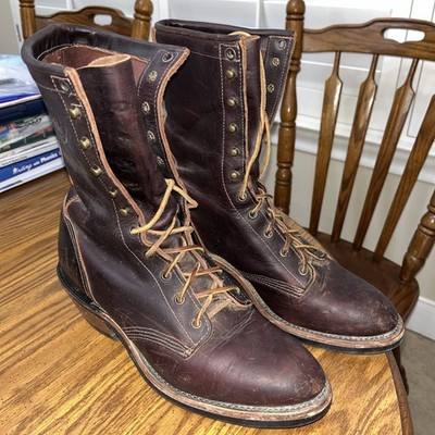 Boulet  Men's Boot Leather Work 9.5 C Boots Brown Western Logger