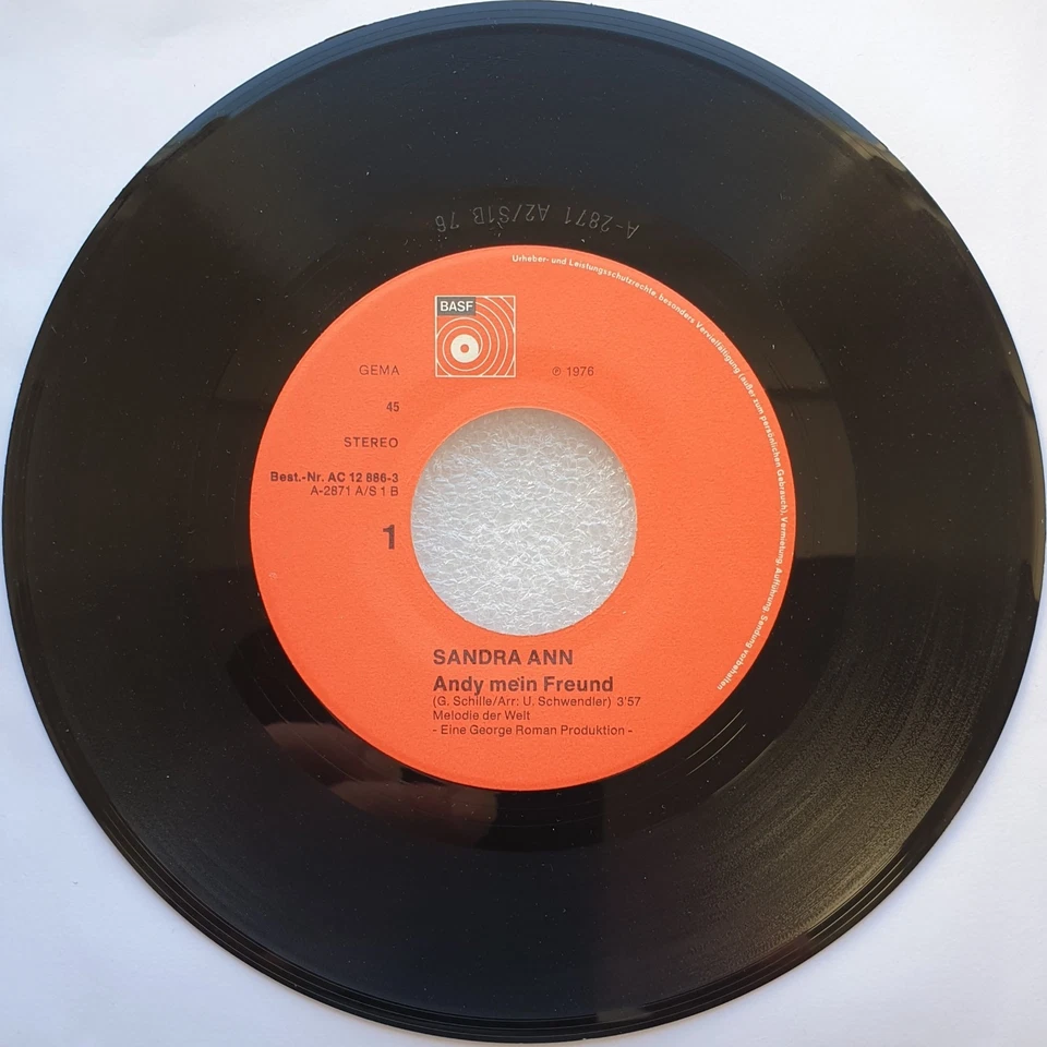 SANDRA ANN: Andy Mein Freund / Ich Bin Noch Ein Kind - 7" (45) Single - signed! - Image 3 of 4